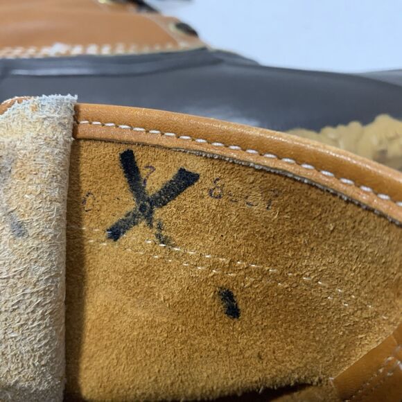 Bean Boots By LL Bean Mens 7 Womens 9 Rubber Duck Brown Gum Leather 6 Eye - Picture 9 of 9